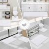 imageSmiry Luxury Chenille Toilet Rugs UShaped 24x20 Soft Absorbent NonSlip Contour Bathroom Rugs for Toilet Machine Washable Contoured Bath Mats White