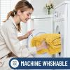 imageSmiry Luxury Chenille Toilet Rugs UShaped 24x20 Soft Absorbent NonSlip Contour Bathroom Rugs for Toilet Machine Washable Contoured Bath Mats Yellow