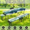 imageSmiry Picnic Table Cover with Bench Covers Waterproof Elastic Fitted Tablecloth for 6 Foot Tables Washable Polyester Tablecloths for Camping Indoor ampamp Outdoor Teal 30x72 Inch 3pc SetGreen Blue