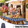 imageSmiry Picnic Table Cover with Bench Covers Waterproof Elastic Fitted Tablecloth for 6 Foot Tables Washable Polyester Tablecloths for Camping Indoor ampamp Outdoor Teal 30x72 Inch 3pc SetNavy