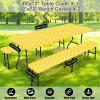 imageSmiry Picnic Table Cover with Bench Covers Waterproof Elastic Fitted Tablecloth for 6 Foot Tables Washable Polyester Tablecloths for Camping Indoor ampamp Outdoor Teal 30x72 Inch 3pc SetYellow