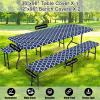 imageSmiry Picnic Table Cover with Bench Covers Waterproof Elastic Fitted Tablecloth for 6 Foot Tables Washable Polyester Tablecloths for Camping Indoor ampamp Outdoor Teal 30x72 Inch 3pc SetNavy