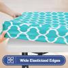 imageSmiry Picnic Table Cover with Bench Covers Waterproof Elastic Fitted Tablecloth for 6 Foot Tables Washable Polyester Tablecloths for Camping Indoor ampamp Outdoor Teal 30x72 Inch 3pc SetTeal