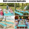 imageSmiry Picnic Table Cover with Bench Covers Waterproof Elastic Fitted Tablecloth for 6 Foot Tables Washable Polyester Tablecloths for Camping Indoor ampamp Outdoor Teal 30x72 Inch 3pc SetTeal