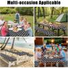 imageSmiry Picnic Table Cover with Bench Covers Waterproof Elastic Fitted Tablecloth for 6 Foot Tables Washable Polyester Tablecloths for Camping Indoor ampamp Outdoor Teal 30x72 Inch 3pc SetBlack