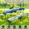 imageSmiry Picnic Table Cover with Bench Covers Waterproof Elastic Fitted Tablecloth for 6 Foot Tables Washable Polyester Tablecloths for Camping Indoor ampamp Outdoor Teal 30x72 Inch 3pc SetGreen Blue