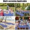 imageSmiry Picnic Table Cover with Bench Covers Waterproof Elastic Fitted Tablecloth for 6 Foot Tables Washable Polyester Tablecloths for Camping Indoor ampamp Outdoor Teal 30x72 Inch 3pc SetBlue