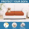 imageSmiry Printed Couch Cushion Covers Stretch Soft Couch Covers for Sofa Washable NonSlip Sofa Slipcover Furniture Protector for Indoor and Outdoor 3 Pack Dark GreyRust