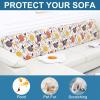 imageSmiry Printed Couch Cushion Covers Stretch Soft Couch Covers for Sofa Washable NonSlip Sofa Slipcover Furniture Protector for Indoor and Outdoor 3 Pack Dark GreyOrange