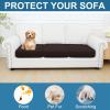 imageSmiry Printed Couch Cushion Covers Stretch Soft Couch Covers for Sofa Washable NonSlip Sofa Slipcover Furniture Protector for Indoor and Outdoor 3 Pack Dark GreyChocolate