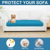 imageSmiry Printed Couch Cushion Covers Stretch Soft Couch Covers for Sofa Washable NonSlip Sofa Slipcover Furniture Protector for Indoor and Outdoor 3 Pack Dark GreyPeacock Blue