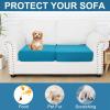 imageSmiry Printed Couch Cushion Covers Stretch Soft Couch Covers for Sofa Washable NonSlip Sofa Slipcover Furniture Protector for Indoor and Outdoor 3 Pack Dark GreyPeacock Blue