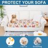 imageSmiry Printed Couch Cushion Covers Stretch Soft Couch Covers for Sofa Washable NonSlip Sofa Slipcover Furniture Protector for Indoor and Outdoor 3 Pack Dark GreyOrange