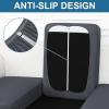 imageSmiry Printed Couch Cushion Covers Stretch Soft Couch Covers for Sofa Washable NonSlip Sofa Slipcover Furniture Protector for Indoor and Outdoor 3 Pack Dark GreyDark Grey