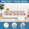 imageSmiry Printed Couch Cushion Covers Stretch Soft Couch Covers for Sofa Washable NonSlip Sofa Slipcover Furniture Protector for Indoor and Outdoor 3 Pack Dark GreyOrange