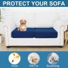 imageSmiry Printed Couch Cushion Covers Stretch Soft Couch Covers for Sofa Washable NonSlip Sofa Slipcover Furniture Protector for Indoor and Outdoor 3 Pack Dark GreyNavy