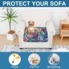imageSmiry Printed Couch Cushion Covers Stretch Soft Couch Covers for Sofa Washable NonSlip Sofa Slipcover Furniture Protector for Indoor and Outdoor 3 Pack Dark GreyBlue Green