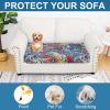 imageSmiry Printed Couch Cushion Covers Stretch Soft Couch Covers for Sofa Washable NonSlip Sofa Slipcover Furniture Protector for Indoor and Outdoor 3 Pack Dark GreyBlue Green