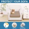 imageSmiry Printed Couch Cushion Covers Stretch Soft Couch Covers for Sofa Washable NonSlip Sofa Slipcover Furniture Protector for Indoor and Outdoor 3 Pack Dark GreyMocha