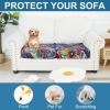 imageSmiry Printed Couch Cushion Covers Stretch Soft Couch Covers for Sofa Washable NonSlip Sofa Slipcover Furniture Protector for Indoor and Outdoor 3 Pack Dark GreyBlue Green