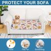 imageSmiry Printed Couch Cushion Covers Stretch Soft Couch Covers for Sofa Washable NonSlip Sofa Slipcover Furniture Protector for Indoor and Outdoor 3 Pack Dark GreyOrange