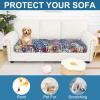 imageSmiry Printed Couch Cushion Covers Stretch Soft Couch Covers for Sofa Washable NonSlip Sofa Slipcover Furniture Protector for Indoor and Outdoor 3 Pack Dark GreyBlue Green