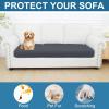 imageSmiry Printed Couch Cushion Covers Stretch Soft Couch Covers for Sofa Washable NonSlip Sofa Slipcover Furniture Protector for Indoor and Outdoor 3 Pack Dark GreyDark Grey