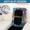 imageSmiry Printed Couch Cushion Covers Stretch Soft Couch Covers for Sofa Washable NonSlip Sofa Slipcover Furniture Protector for Indoor and Outdoor 3 Pack Dark GreyBlue Green