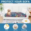 imageSmiry Printed Couch Cushion Covers Stretch Soft Couch Covers for Sofa Washable NonSlip Sofa Slipcover Furniture Protector for Indoor and Outdoor 3 Pack Dark GreyBlue Green