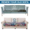 imageSmiry Printed Couch Cushion Covers Stretch Soft Couch Covers for Sofa Washable NonSlip Sofa Slipcover Furniture Protector for Indoor and Outdoor 3 Pack Dark GreyBlue Green