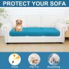 imageSmiry Printed Couch Cushion Covers Stretch Soft Couch Covers for Sofa Washable NonSlip Sofa Slipcover Furniture Protector for Indoor and Outdoor 3 Pack Dark GreyPeacock Blue