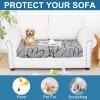 imageSmiry Printed Couch Cushion Covers Stretch Soft Couch Covers for Sofa Washable NonSlip Sofa Slipcover Furniture Protector for Indoor and Outdoor 3 Pack Dark GreyGrey and Black