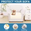 imageSmiry Printed Couch Cushion Covers Stretch Soft Couch Covers for Sofa Washable NonSlip Sofa Slipcover Furniture Protector for Indoor and Outdoor 3 Pack Dark GreyCream