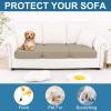 imageSmiry Printed Couch Cushion Covers Stretch Soft Couch Covers for Sofa Washable NonSlip Sofa Slipcover Furniture Protector for Indoor and Outdoor 3 Pack Dark GreyTaupe
