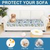imageSmiry Printed Couch Cushion Covers Stretch Soft Couch Covers for Sofa Washable NonSlip Sofa Slipcover Furniture Protector for Indoor and Outdoor 3 Pack Dark GreyLight Green
