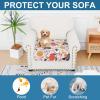 imageSmiry Printed Couch Cushion Covers Stretch Soft Couch Covers for Sofa Washable NonSlip Sofa Slipcover Furniture Protector for Indoor and Outdoor 3 Pack Dark GreyOrange