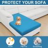imageSmiry Printed Couch Cushion Covers Stretch Soft Couch Covers for Sofa Washable NonSlip Sofa Slipcover Furniture Protector for Indoor and Outdoor 3 Pack Dark GreyPeacock Blue