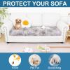 imageSmiry Printed Couch Cushion Covers Stretch Soft Couch Covers for Sofa Washable NonSlip Sofa Slipcover Furniture Protector for Indoor and Outdoor 3 Pack Dark GreyBrown and White