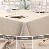 imageSmiry Rectangle Table Cloth Linen Textured Waterproof Spillproof AntiWrinkle Burlap Tablecloth Washable Decorative Fabric Table Cover for Dining Party Banquet 52 x 70 Inch BeigeLinen