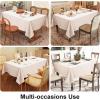 imageSmiry Rectangle Table Cloth Linen Textured Waterproof Spillproof AntiWrinkle Burlap Tablecloth Washable Decorative Fabric Table Cover for Dining Party Banquet 52 x 70 Inch BeigeTan