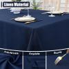 imageSmiry Rectangle Table Cloth Linen Textured Waterproof Spillproof AntiWrinkle Burlap Tablecloth Washable Decorative Fabric Table Cover for Dining Party Banquet 52 x 70 Inch BeigeNavy