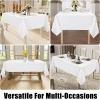 imageSmiry Rectangle Table Cloth Linen Textured Waterproof Spillproof AntiWrinkle Burlap Tablecloth Washable Decorative Fabric Table Cover for Dining Party Banquet 52 x 70 Inch BeigeWhite