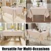 imageSmiry Rectangle Table Cloth Linen Textured Waterproof Spillproof AntiWrinkle Burlap Tablecloth Washable Decorative Fabric Table Cover for Dining Party Banquet 52 x 70 Inch BeigeLinen