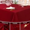imageSmiry Rectangle Table Cloth Linen Textured Waterproof Spillproof AntiWrinkle Burlap Tablecloth Washable Decorative Fabric Table Cover for Dining Party Banquet 52 x 70 Inch BeigeRed