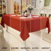 imageSmiry Rectangle Table Cloth Linen Textured Waterproof Spillproof AntiWrinkle Burlap Tablecloth Washable Decorative Fabric Table Cover for Dining Party Banquet 52 x 70 Inch BeigeRust