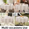 imageSmiry Rectangle Table Cloth Linen Textured Waterproof Spillproof AntiWrinkle Burlap Tablecloth Washable Decorative Fabric Table Cover for Dining Party Banquet 52 x 70 Inch BeigeTan