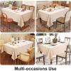 imageSmiry Rectangle Table Cloth Linen Textured Waterproof Spillproof AntiWrinkle Burlap Tablecloth Washable Decorative Fabric Table Cover for Dining Party Banquet 52 x 70 Inch BeigeChampagne