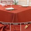 imageSmiry Rectangle Table Cloth Linen Textured Waterproof Spillproof AntiWrinkle Burlap Tablecloth Washable Decorative Fabric Table Cover for Dining Party Banquet 52 x 70 Inch BeigeRust