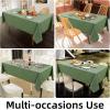 imageSmiry Rectangle Table Cloth Linen Textured Waterproof Spillproof AntiWrinkle Burlap Tablecloth Washable Decorative Fabric Table Cover for Dining Party Banquet 52 x 70 Inch BeigeOlive Green
