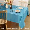 imageSmiry Rectangle Table Cloth Linen Textured Waterproof Spillproof AntiWrinkle Burlap Tablecloth Washable Decorative Fabric Table Cover for Dining Party Banquet 52 x 70 Inch BeigeTeal